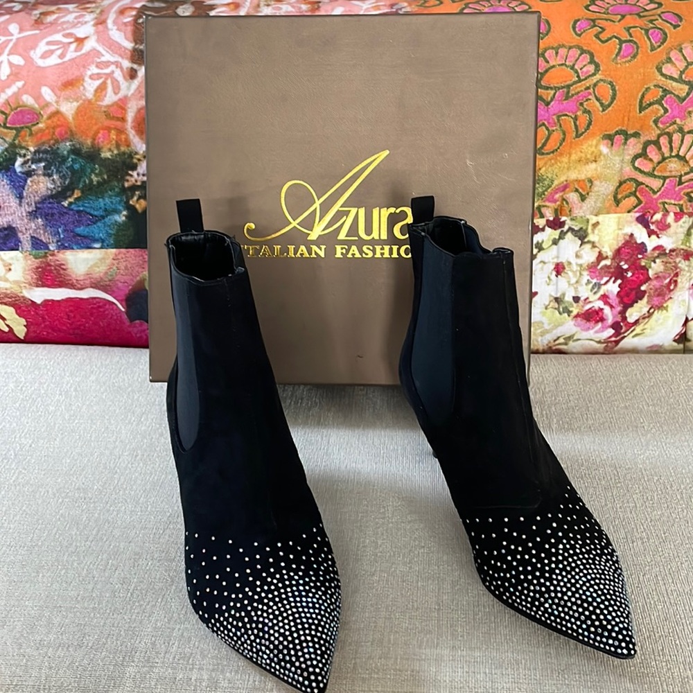 Azura Black Booties with Bling